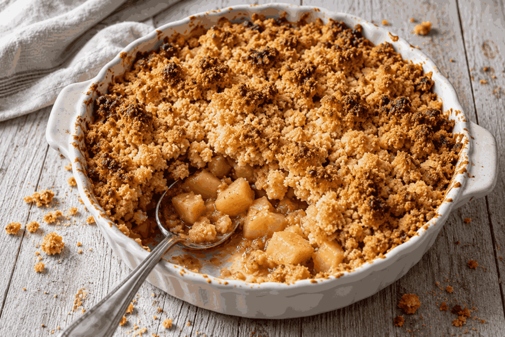 Apfel-Crumble mit Haferflocken: Knusprig, zimtig und genau für eine Portion
